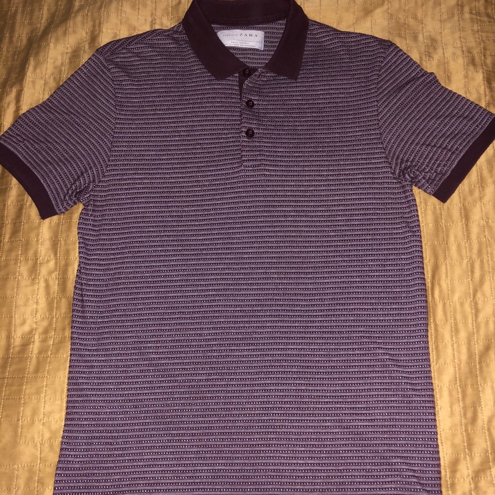 zara half button up collared shirt